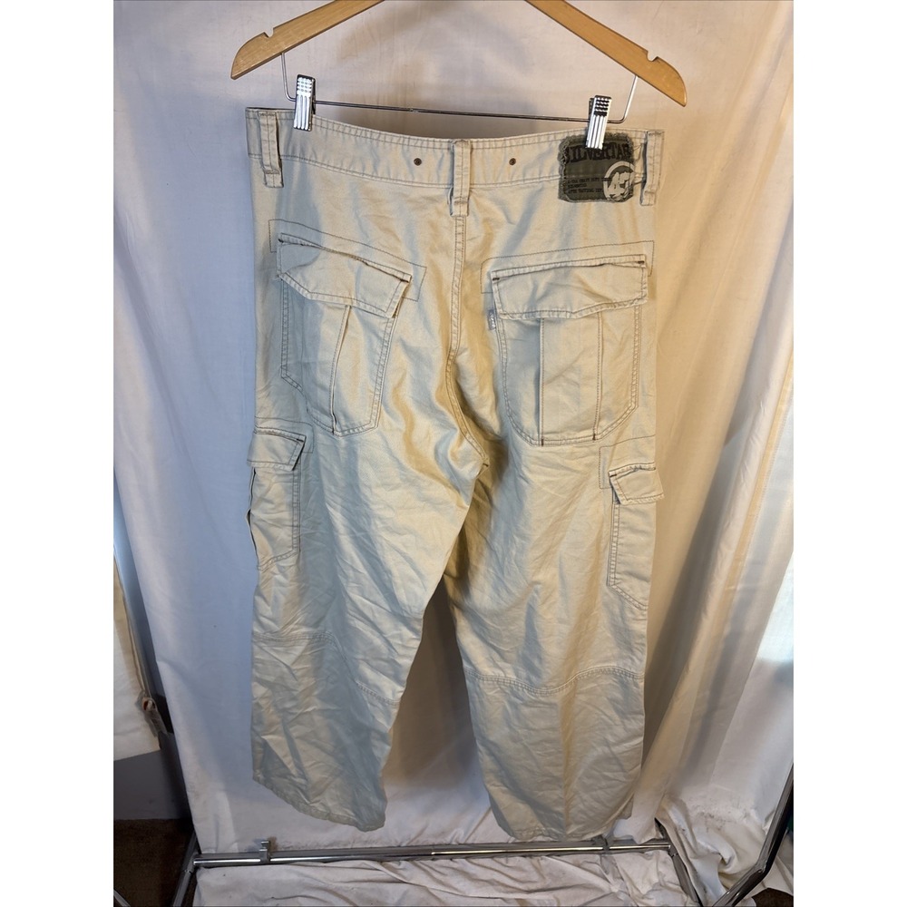 Levis Silvertab Men 47th Cargo Baggy Pants Size 35x32 Khaki Skater Vintage